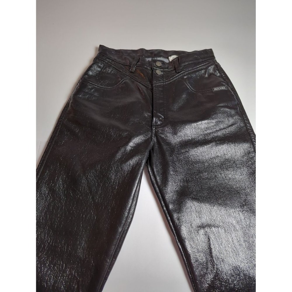 Vintage ROCKIES Women's Jeans 30/11 Black Leather Look